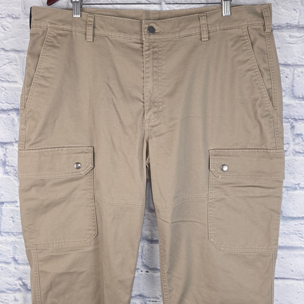 40 Grit by Duluth Trading Men Cargo Pants Tan Khaki Utility Work Stretch 40X31